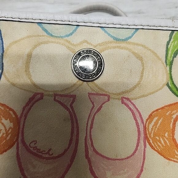 Coach Hampton Signature Scribble C Print Multi-Color Wristlet Y2K Fashion - Picture 7 of 8